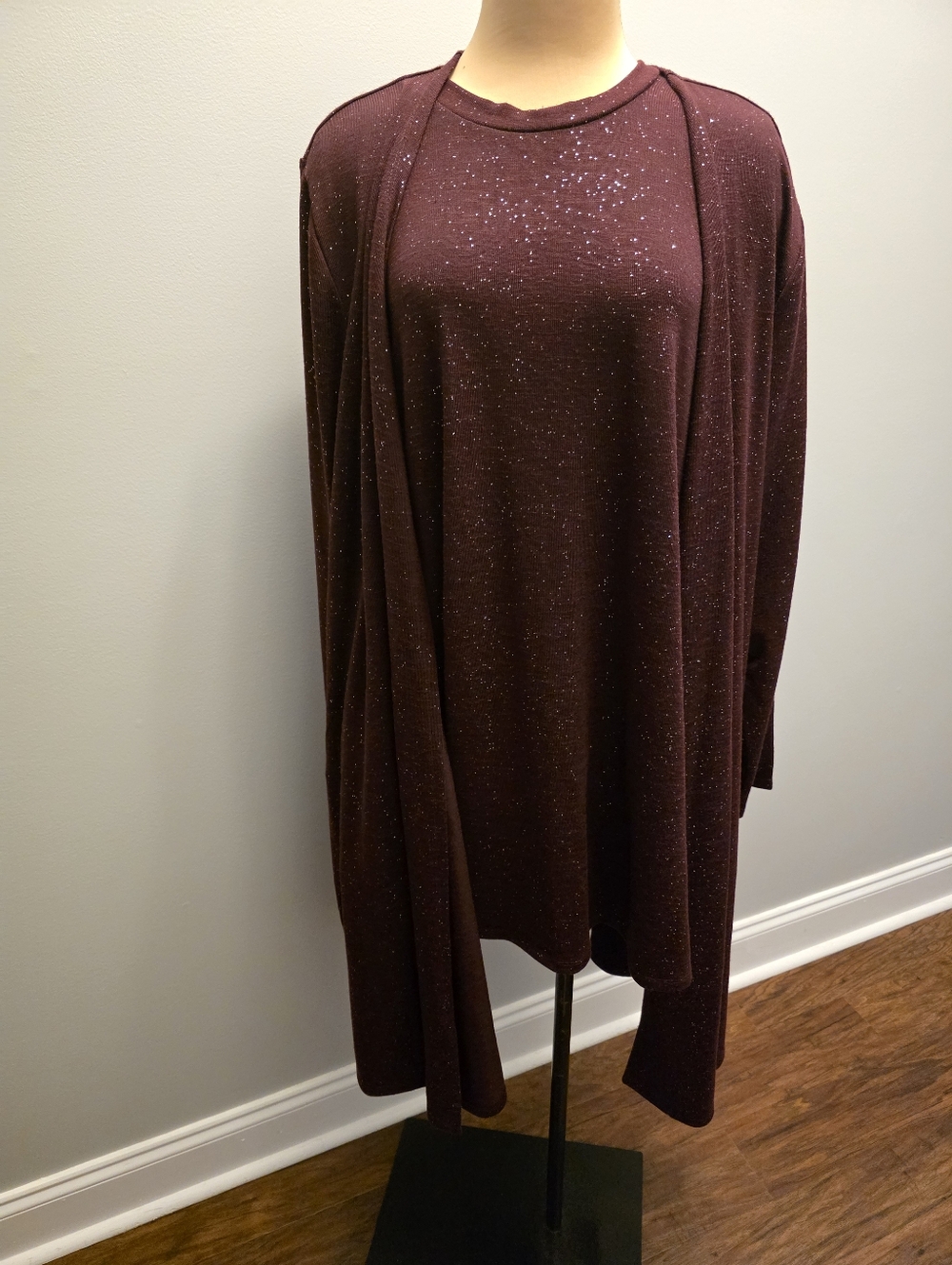 Lane Bryant Burgandy Classic Fit Tunic And Duster Set